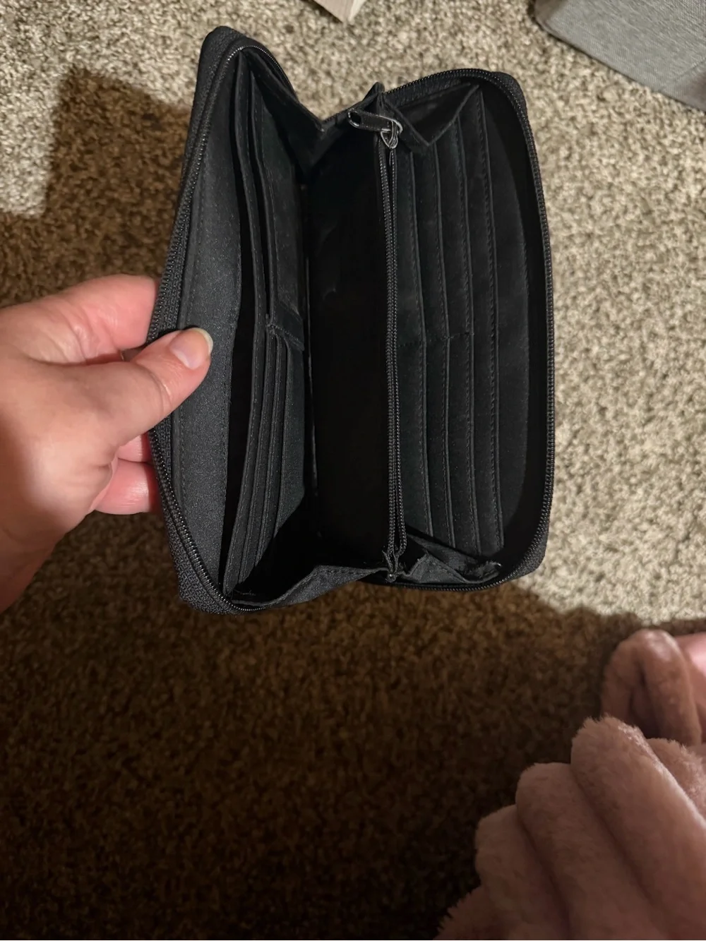 Black Leather Esprit Wallet  with Metal Plaque